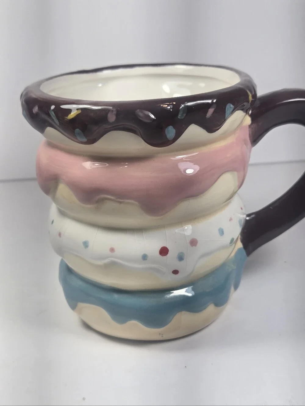Stacked Donut Ceramic 18 Ounce Coffee Mug Boston Warehouse EUC Coffee And Donuts
